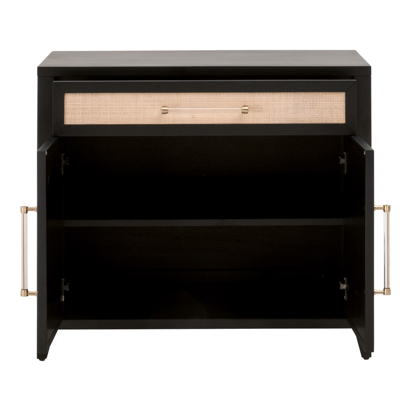 Essentials For Living Traditions Holland Wood Media Chest - Black/Natural