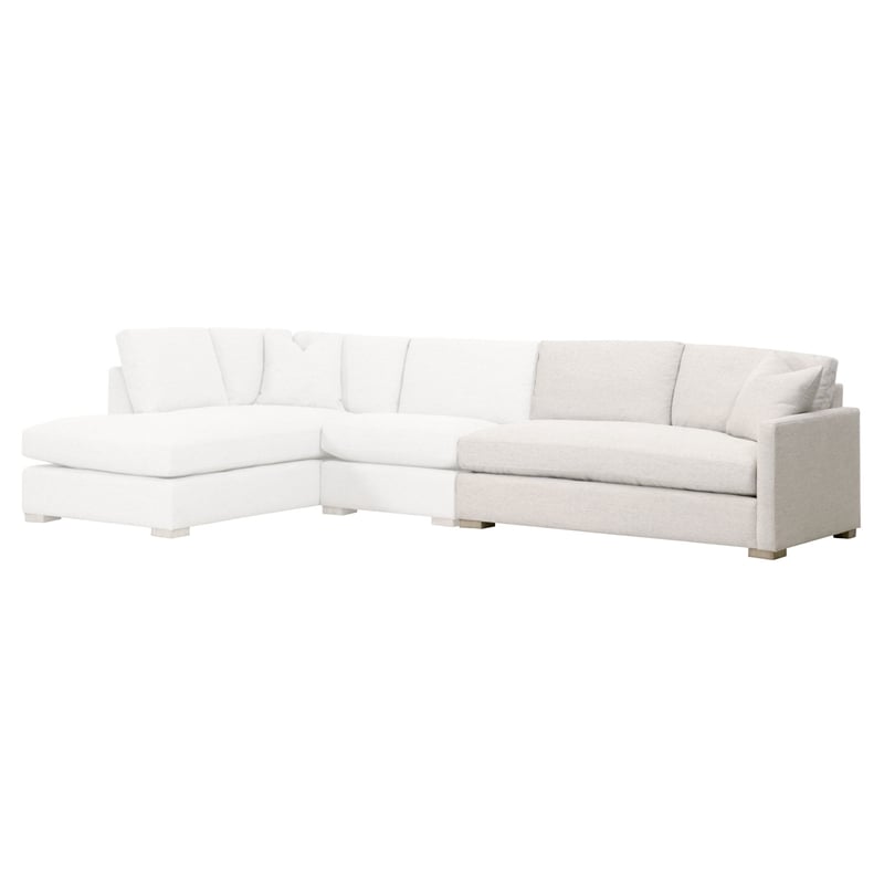 Essentials For Living Stitch & Hand Clara Fabric Right Arm Sofa in Stone