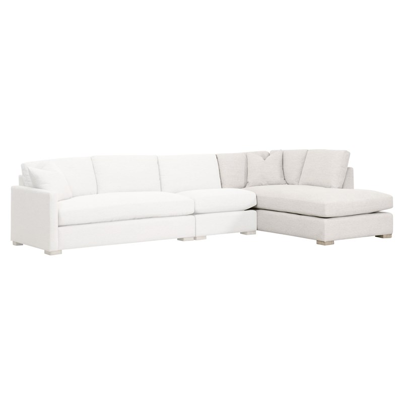 Essentials For Living Stitch & Hand Fabric Right-Facing Chaise in Stone