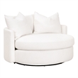 Essentials For Living Lourne Fabric Swivel Sofa Chair in Snow White