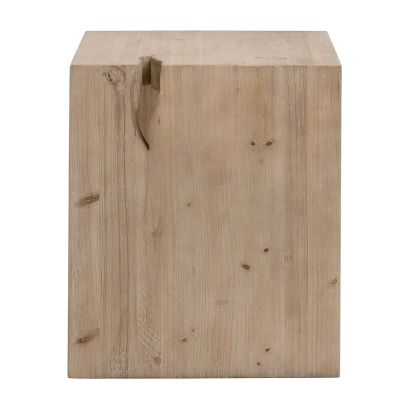 Essentials For Living Reed Transitional Wood End Table in Smoke Gray