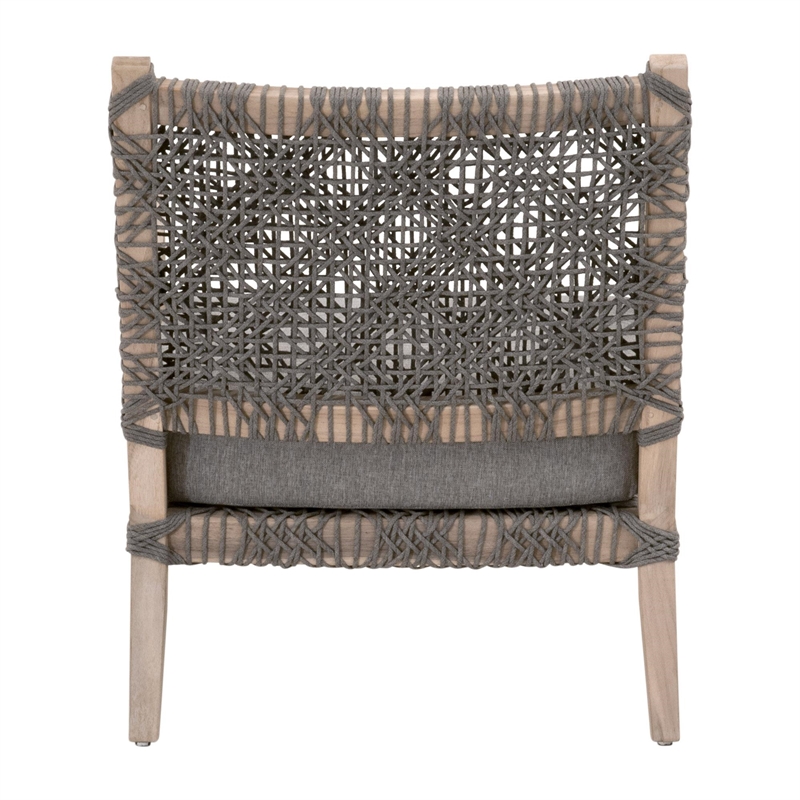 Essentials For Living Costa Outdoor Fabric/Wood Club Chair in Dove Gray