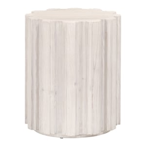 Essentials For Living Bella Antique Roma Wood Accent Table in White Wash