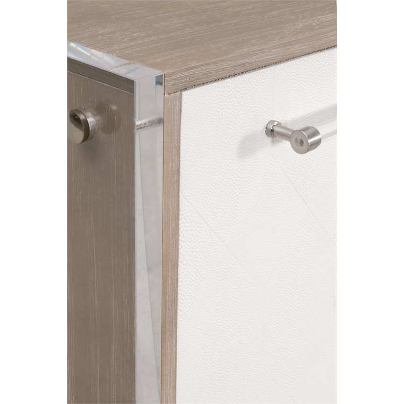Lorin Shagreen Sideboard - Pearl Shagreen Resin and Natural Gray Acacia