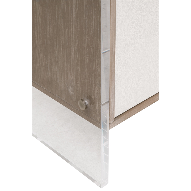 Lorin Shagreen Sideboard - Pearl Shagreen Resin and Natural Gray Acacia