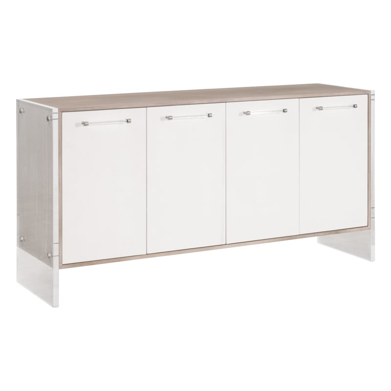 Lorin Shagreen Sideboard - Pearl Shagreen Resin and Natural Gray Acacia