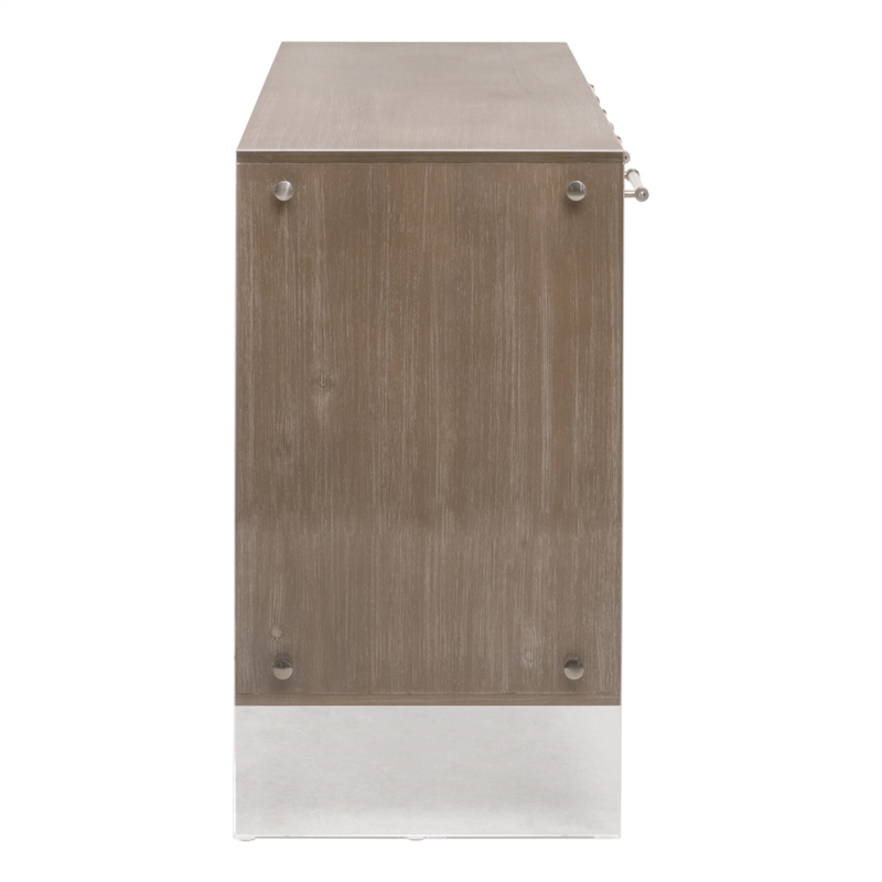 Lorin Shagreen Sideboard - Pearl Shagreen Resin and Natural Gray Acacia