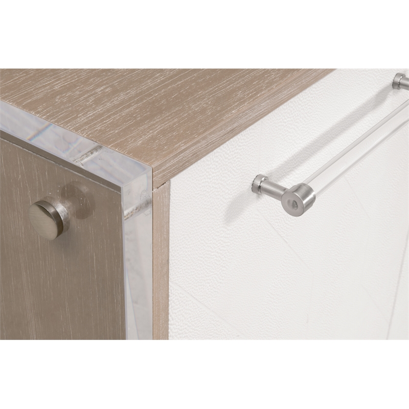 Lorin Shagreen Sideboard - Pearl Shagreen Resin and Natural Gray Acacia