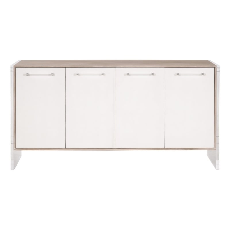Lorin Shagreen Sideboard - Pearl Shagreen Resin and Natural Gray Acacia