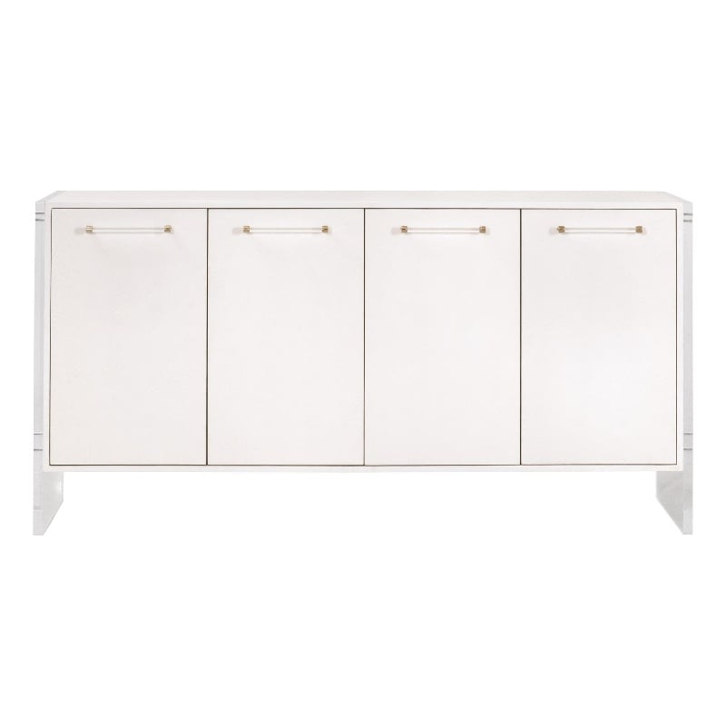 Sonia Shagreen Media Sideboard - Pearl Shagreen Resin and Lucite