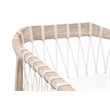 Pacific Club Chair - Natural Gray Solid Wood with White Upholstery and Rope