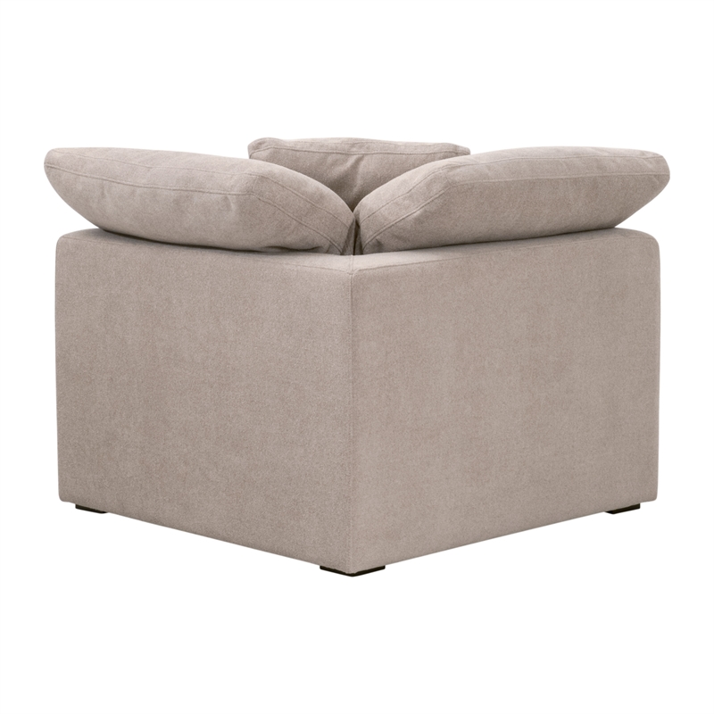 Sky Modular Corner Chair - Performance Taupe Micro Boucle Fabric & Espresso