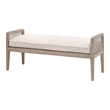 Leone Bench - Performance Beige Fabric and Natural Gray Oak
