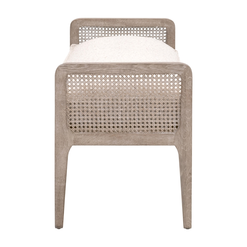 Leone Bench - Performance Beige Fabric and Natural Gray Oak