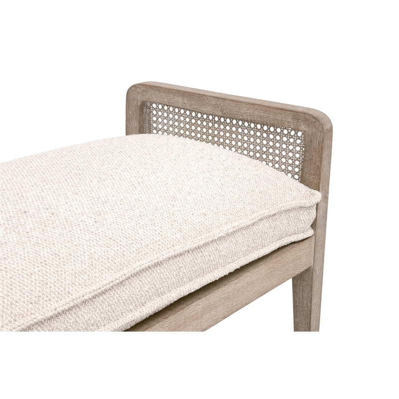 Leone Bench - Performance Beige Fabric and Natural Gray Oak