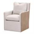 Harmony Arm Chair With Casters - Beige & Brown Fabric