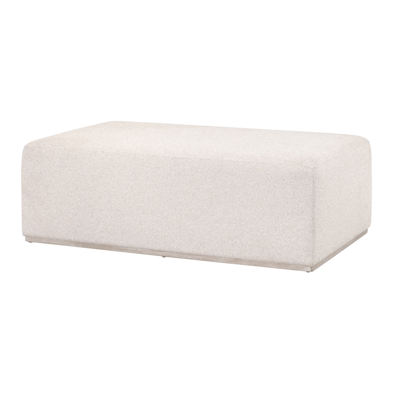 Dovetail Upholstered Coffee Table - Beige Fabric & Natural Gray Wood