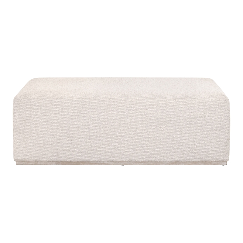 Dovetail Upholstered Coffee Table - Beige Fabric & Natural Gray Wood
