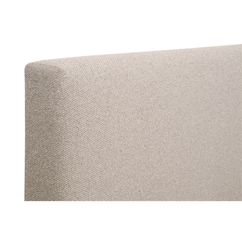 Warren Cal King Bed - Taupe Fabric & Natural Gray Wood