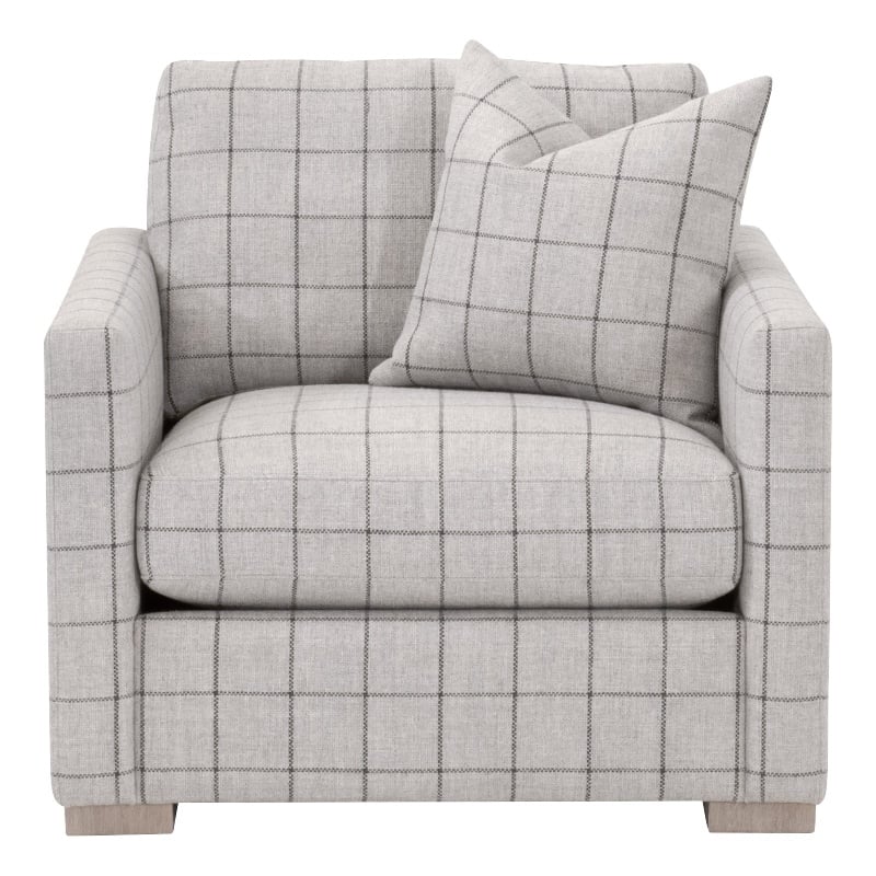 Essentials For Living Clara Slim Arm Sofa Chair in Natural Gray Oak