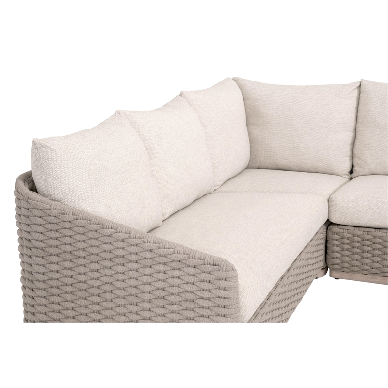 Essentials For Living Caspian Outdoor Modular Left Facing 1-Arm Sofa Off White
