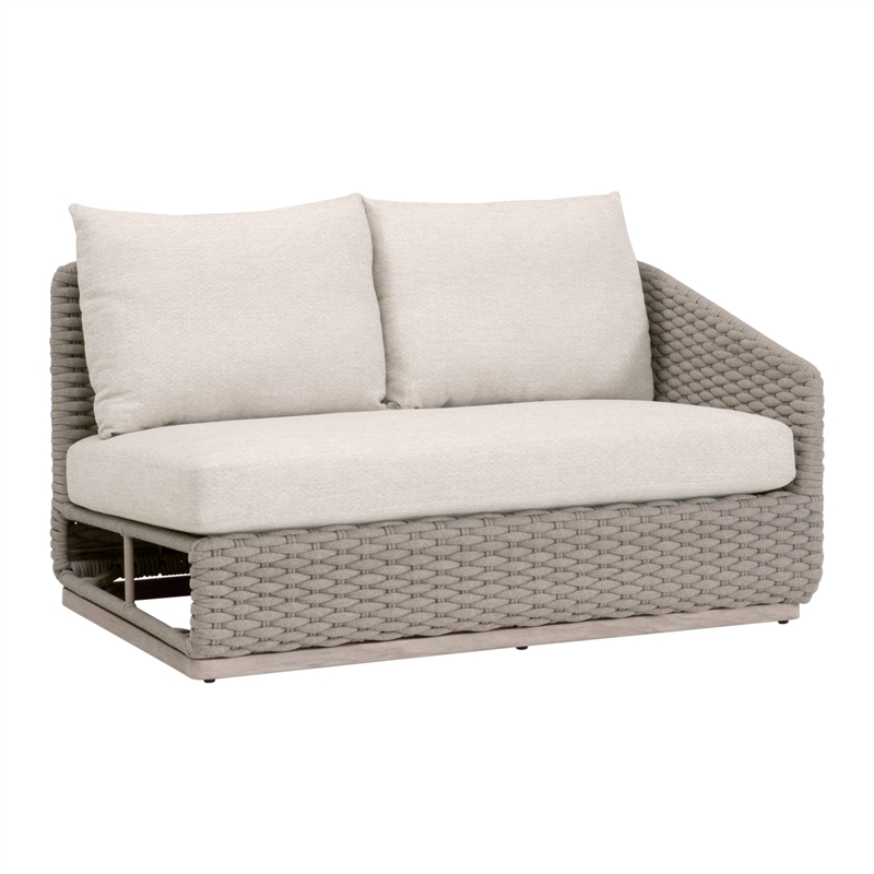 Essentials For Living Caspian Outdoor Modular Right Facing 1-Arm Sofa Off White