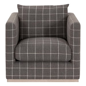 Essentials For Living Siena Plinth Base Swivel Club Chair in Natural Gray Oak