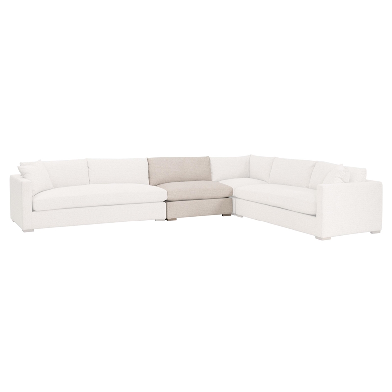 Essentials For Living Newport Outdoor Modular 1-Seat Armless Chair in Sand