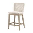 Star International Mesh Outdoor Counter Stool in Shell and Washed Ever Teak