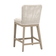 Star International Mesh Outdoor Counter Stool in Shell and Washed Ever Teak