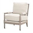 Star International Rouleau Club Chair in Linen and Natural Gray Oak