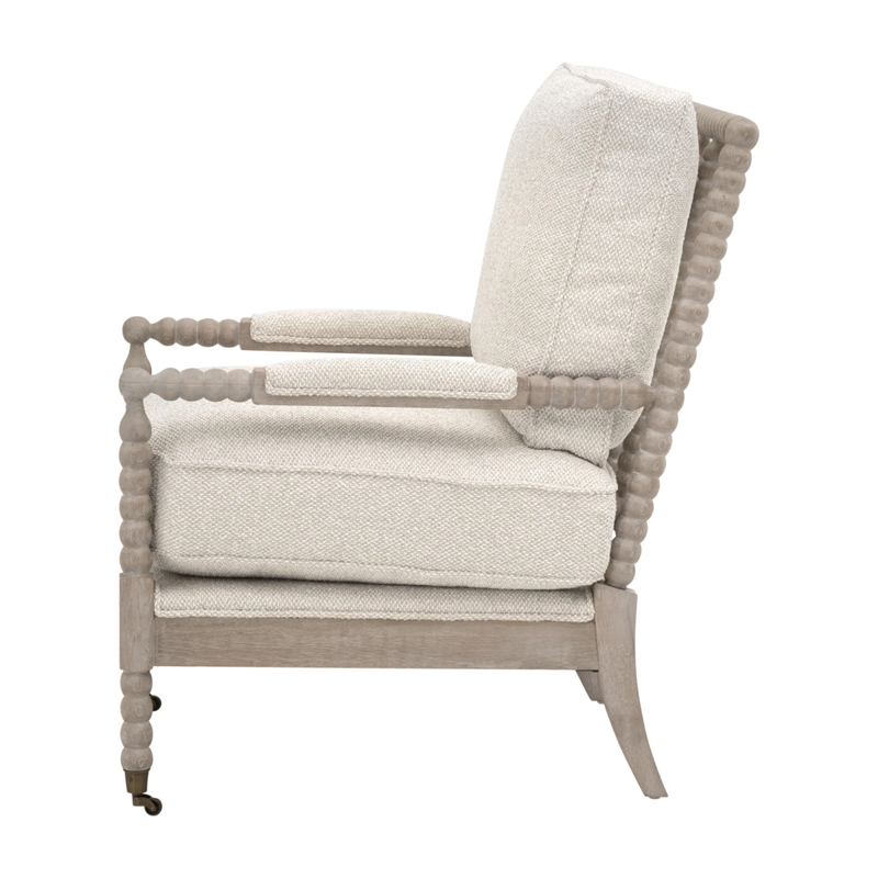 Star International Rouleau Club Chair in Linen and Natural Gray Oak