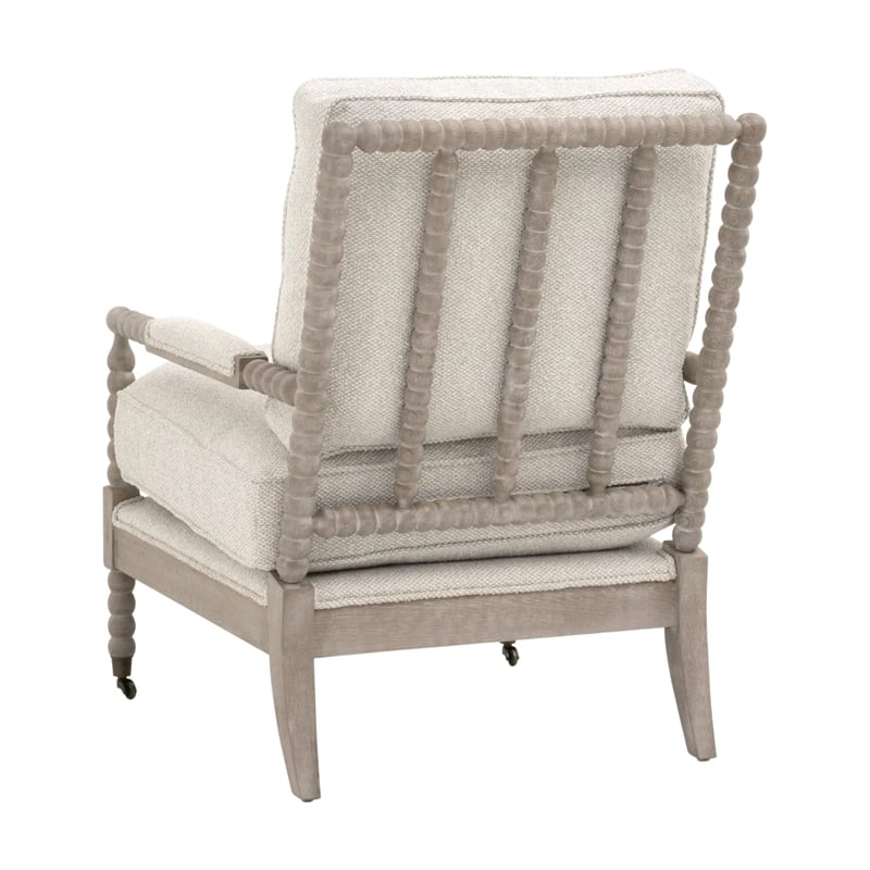 Star International Rouleau Club Chair in Linen and Natural Gray Oak