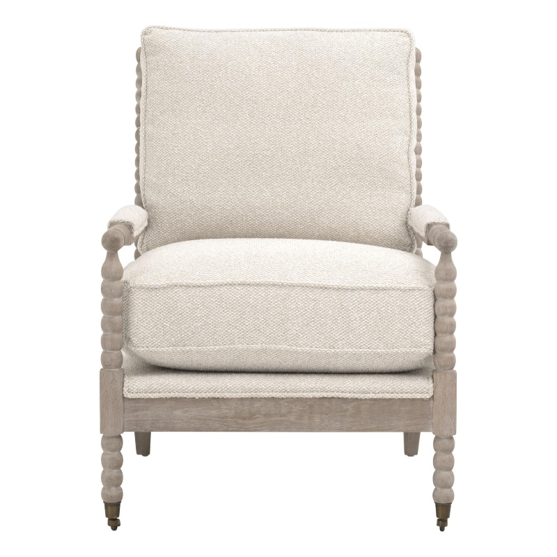 Star International Rouleau Club Chair in Linen and Natural Gray Oak