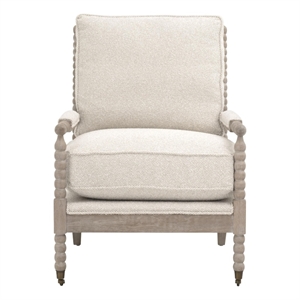 Star International Rouleau Club Chair in Linen and Natural Gray Oak