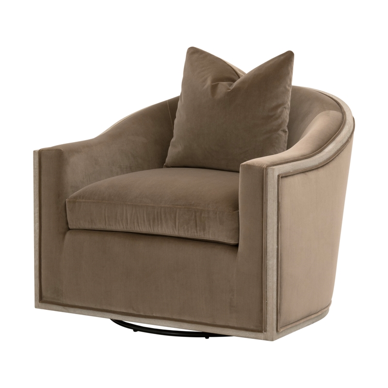 Star International Paxton Swivel Club Chair in Camel Velvet