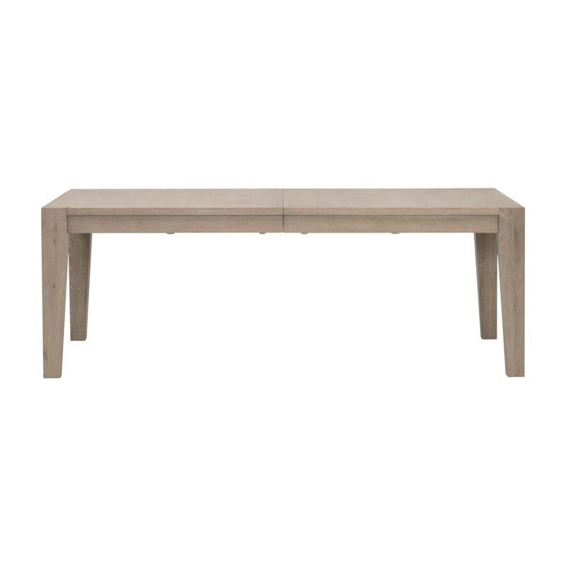 Canal Extension Dining Table in Smoke Gray Oak with Brushed Gold Inlay