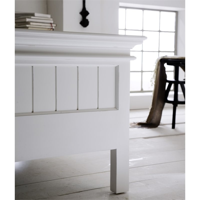NovaSolo Halifax King Panel Bed in Pure White