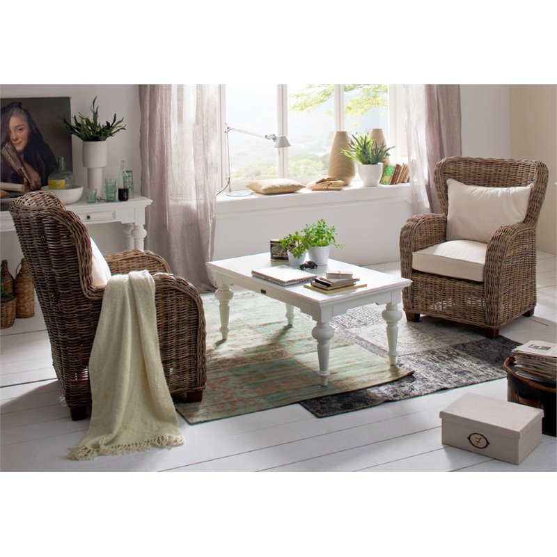 NovaSolo Wickerworks Solid Mahogany Frame Queen Chair