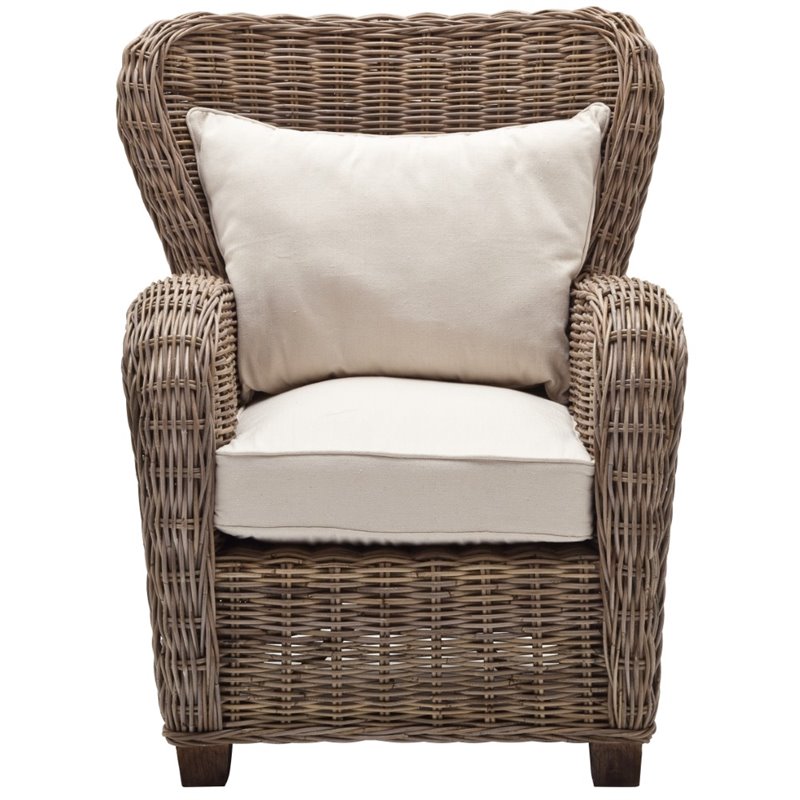 NovaSolo Wickerworks Solid Mahogany Frame Queen Chair