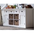 NovaSolo Halifax Buffet Table/Sideboard with 4 Baskets in Pure White