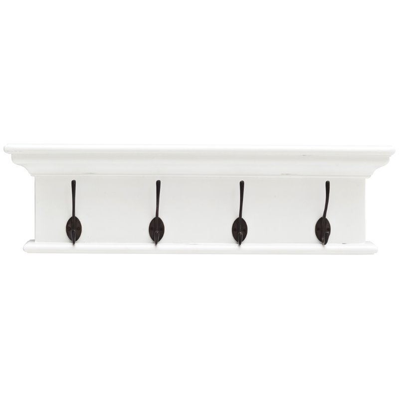 NovaSolo Halifax 4-Hook Coat Rack in Pure White