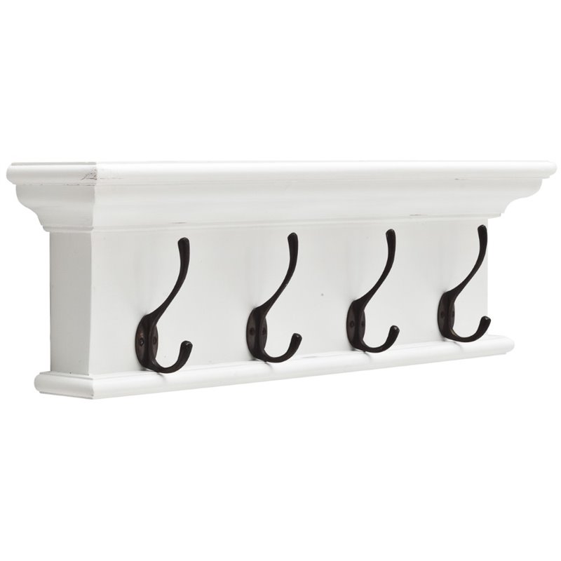NovaSolo Halifax 4-Hook Coat Rack in Pure White