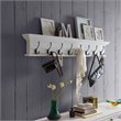 NovaSolo Halifax 8-Hook Mahogany Wood Coat Rack in Classic White