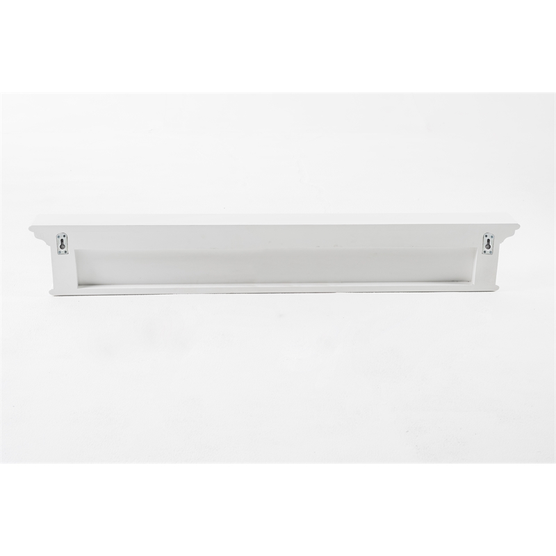 NovaSolo Halifax 8-Hook Mahogany Wood Coat Rack in Classic White