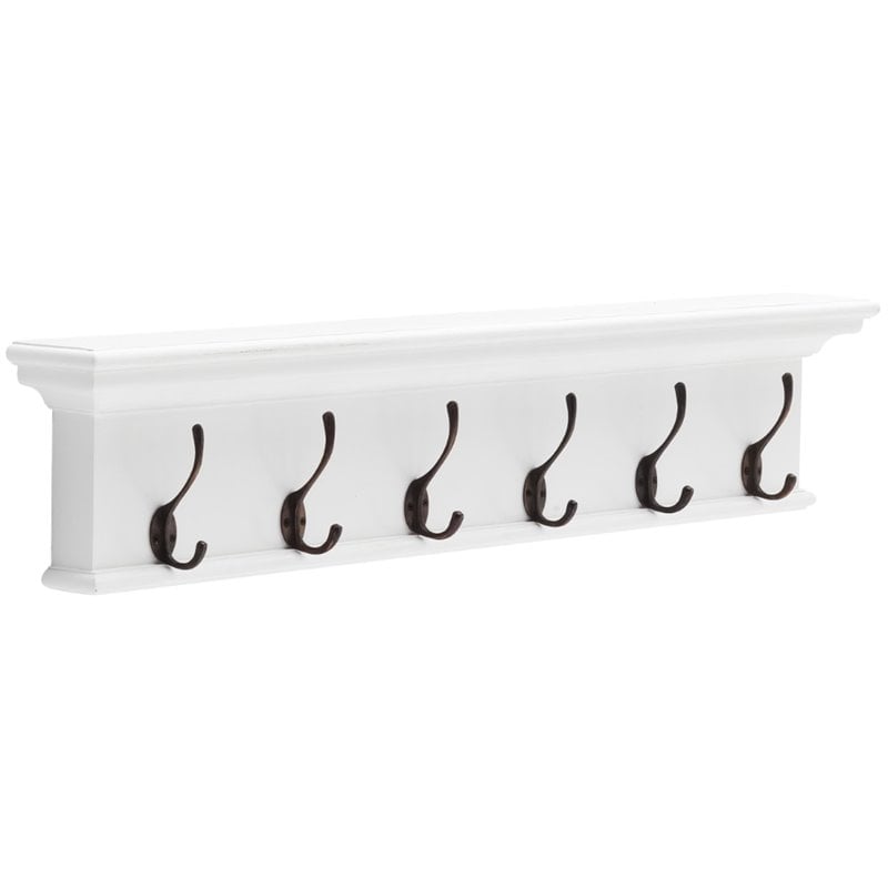 NovaSolo Halifax 6-Hook Coat Rack in Pure White
