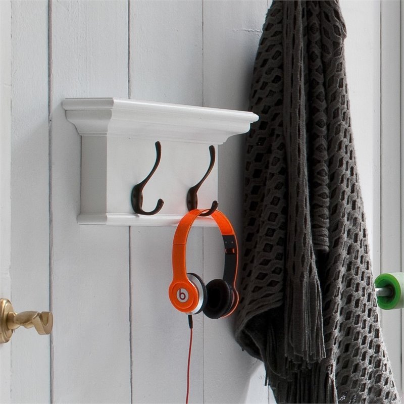 NovaSolo Halifax 2-Hook Coat Rack in Pure White