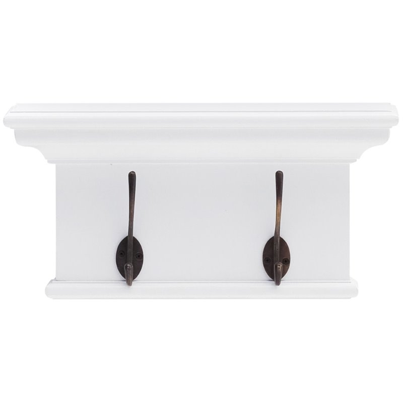 NovaSolo Halifax 2-Hook Coat Rack in Pure White