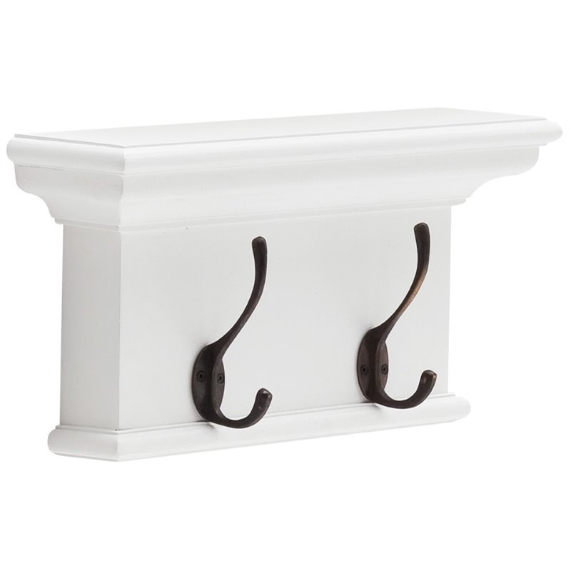 NovaSolo Halifax 2-Hook Coat Rack in Pure White