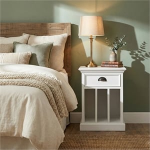 NovaSolo Halifax 1 Drawer Nightstand in Pure White